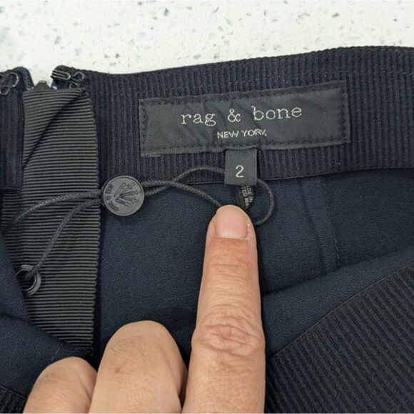 NWOT Rag & Bone Simone Pants Equestrian Stretch Navy Red Zipper Pockets Crop 2 - Picture 10 of 12